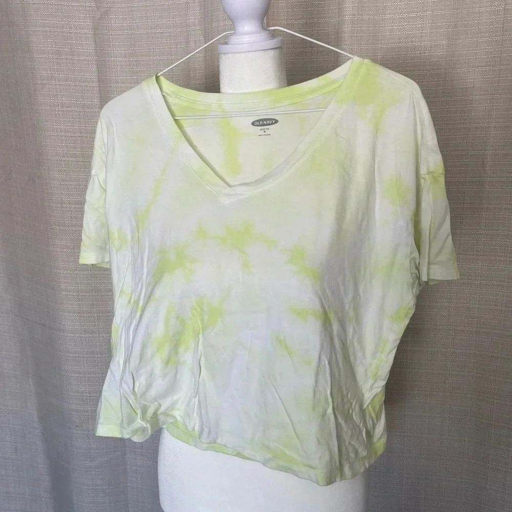 Women's Old Navy Short Sleeve Tie Die Cropped T-Shirt - Sz. M
